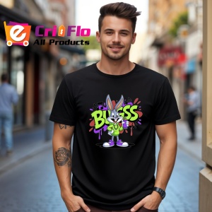 Tricou Bugs Bunny graffiti verde cu litere curgatoare Copii | Dama | Barbat, negru - Img 9