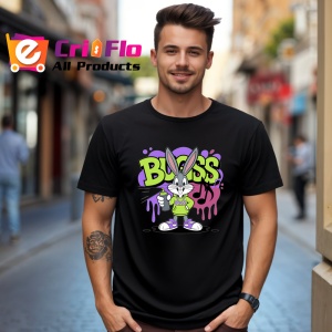 Tricou Bugs Bunny roz violet cu hanorac si gluga Copii | Dama | Barbat, negru - Img 6