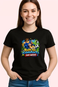 Tricou Built For Comfort Not Speed Personaj Amuzant, din bumbac 100%, tricou negru Copii | Dama | Barbat - Img 3