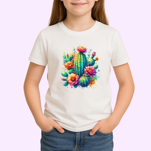 Tricou cactus bloom desert flowers art, cactus inflorit cu flori de desert, Copii | Dama | Barbat