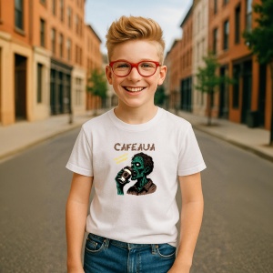 Tricou Cafeaua Trezete Zombii - Zombie drink coffee - Copii | Dama | Barbat - Img 3