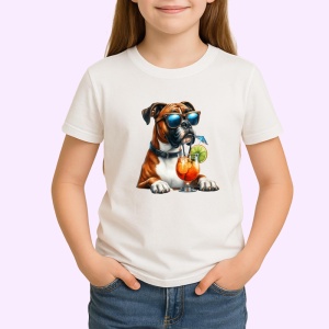 Tricou caine boxer ochelari cocktail cu lime si umbrela, Copii | Dama | Barbat - Img 3
