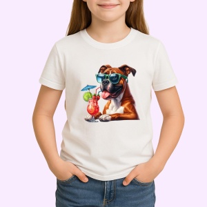 Tricou caine boxer ochelari verzi limonada rosie cocktail, Copii | Dama | Barbat - Img 3