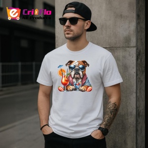 Tricou caine bulldog englez cocktail portocala pahar vara, Copii | Dama | Barbat - Img 5