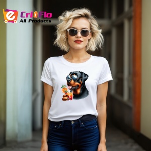 Tricou caine rottweiler ochelari cocktail portocala vara, Copii | Dama | Barbat - Img 11