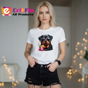Tricou caine rottweiler ochelari negri cocktail roz, Copii | Dama | Barbat - Img 10