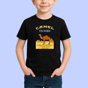 Tricou Camel filters tigari retro pe fundal negru design clasic, Copii | Dama | Barbat , tricou negru - Img 2