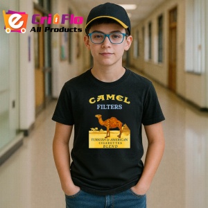 Tricou Camel filters tigari retro pe fundal negru design clasic, Copii | Dama | Barbat , tricou negru - Img 6