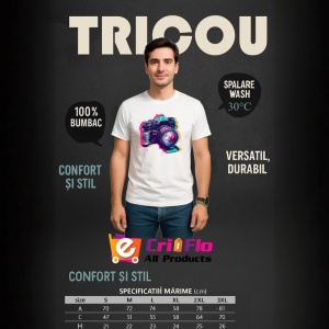 Tricou Camera foto moderna in stil graffiti neon Copii | Dama | Barbat - Img 7
