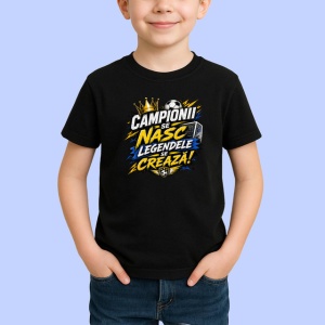 Tricou Campionii Se Nasc Legendele Se Creeaza V1, din bumbac 100%, tricou negru Copii | Dama | Barbat - Img 2