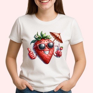 Tricou Capsuna amuzanta de vara cool summer, Fructe, Copii | Dama - Img 2