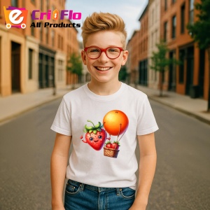 Tricou Capsuna amuzanta de vara cu balonul cu aer, Fructe, Copii | Dama - Img 5