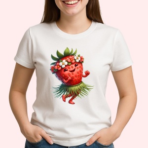 Tricou Capsuna amuzanta de vara dansator, Fructe, Copii | Dama - Img 2