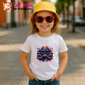 Tricou Caracatita cu craniu stil fantasy si street art combinat Copii | Dama | Barbat - Img 11