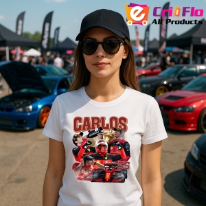 Tricou Carlos Sainz Colaj Artistic Masina Formula 1, Copii | Dama | Barbat - Img 8