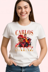 Tricou Carlos Sainz Colaj Rosu Portocaliu Formula 1, Copii | Dama | Barbat - Img 4