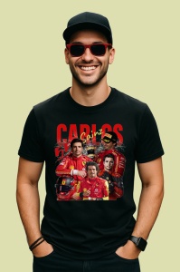 Tricou Carlos Sainz Formula 1 Imagine Dinamica Echipa Ferrari, Copii | Dama | Barbat - Img 3