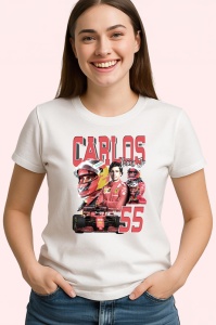 Tricou Carlos Sainz Jr Poster Echipa Ferrari Masina Formula 1, Copii | Dama | Barbat - Img 3