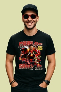 Tricou Carlos Sainz Junior Colaj Formula 1 Imagine Dinamica, Copii | Dama | Barbat - Img 4