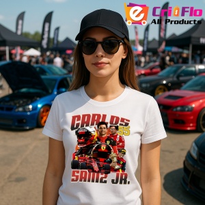 Tricou Carlos Sainz Junior Colaj Formula 1 Imagine Dinamica, Copii | Dama | Barbat - Img 8
