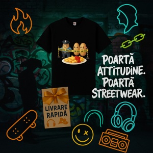 Tricou Cartofi prajiti crima Negru, Copii | Dama | Barbat - Img 15