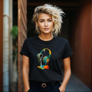 Tricou Casti colorate care se topesc Negru, Copii | Dama | Barbat - Img 10