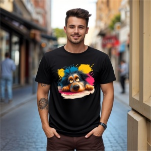 Tricou Catel si pete de culoare Negru, Copii | Dama | Barbat - Img 7