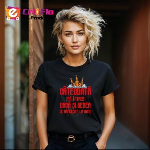 Tricou cateodata ma intreb daca si berea se gandeste la mine mesaj ironic, Copii | Dama | Barbat , tricou negru - Img 4