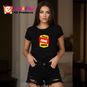 Tricou Cea Mai Buna Bunica, din bumbac 100%, tricou negru, Dama | Barbat