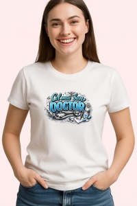 Tricou Cel Mai Bun Doctor Design Medical V2, din bumbac 100% , tricou alb pentru Dama | Barbat