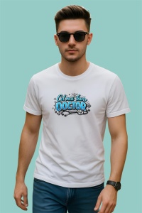 Tricou Cel Mai Bun Doctor Stetoscop Albastru V1, din bumbac 100% , tricou alb pentru Dama | Barbat - Img 3