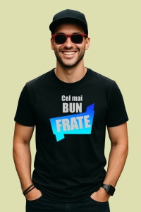 Tricou Cel Mai Bun Frate Banner Albastru Deschis, din bumbac 100%, tricou negru, Dama | Barbat - Img 2
