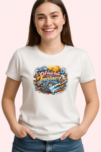 Tricou Cel Mai Bun Inginer Unelte Albastru V1, din bumbac 100% , tricou alb pentru Dama | Barbat - Img 2