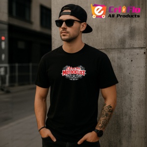 Tricou Cel Mai Bun Motociclist Logo Rosu V2, din bumbac 100%, tricou negru Dama | Barbat - Img 7