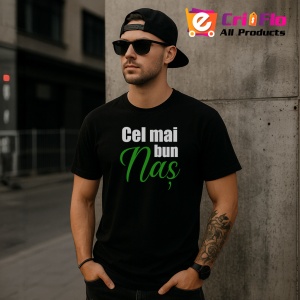 Tricou Cel Mai Bun Nas Verde, din bumbac 100%, tricou negru, Dama | Barbat - Img 3