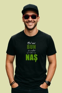 Tricou Cel Mai Bun Si Iubit Nas Verde, din bumbac 100%, tricou negru, Dama | Barbat - Img 2