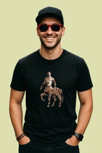 Tricou Centaur Mitologic Design Abstract, Copii | Dama | Barbat, culoare negru - Img 2