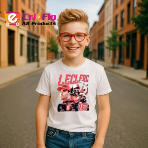 Tricou Charles Leclerc Masina Si Trofeu Echipa Ferrari Formula 1, Copii | Dama | Barbat - Img 7