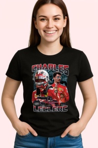 Tricou Charles Leclerc Portret Dublu Ferrari Formula 1, Copii | Dama | Barbat - Img 3