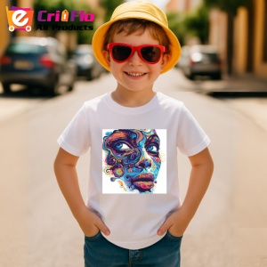 Tricou Chip feminin cu spirale psihedelice fundal alb Copii | Dama | Barbat - Img 10
