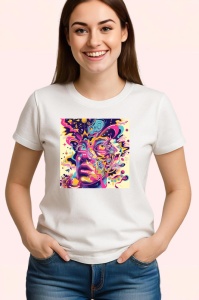 Tricou Chip psihedelic colorat cu flori si cercuri Copii | Dama | Barbat - Img 3