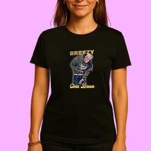 Tricou Chris Brown - Hoodie Down, muzica Hip-Hop / Trap, Dama | Barbat | Copii, Culoare Negru - Img 3