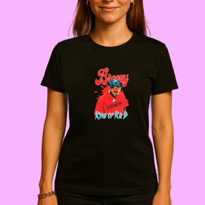 Tricou Chris Brown - King of R&B Red, muzica Hip-Hop / Trap, Dama | Barbat | Copii, Culoare Negru