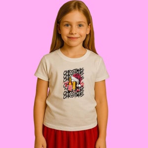 Tricou Christmas Cheers Vin Si Pahare, din bumbac 100%, tricou alb, Copii | Dama | Barbat - Img 2