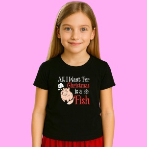 Tricou Christmas Fish Pun, din bumbac 100% Copii | Dama | Barbat