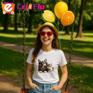 Tricou Ciobanesc German si pisica tigrata moment de relaxare Copii | Dama | Barbat Barbat - Img 7