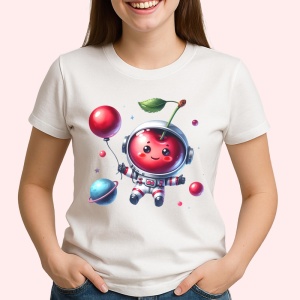 Tricou Cireasa de vara amuzanta astronaut, Fructe, Copii | Dama - Img 2