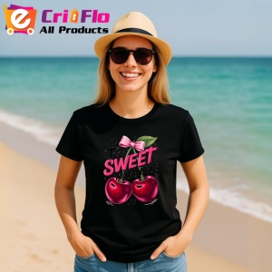Tricou Cireasa Prea dulce sa fii manevrata, Fructe, Copii | Dama, culoare negru - Img 11