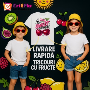Tricou Cireasa Prea dulce sa fii manevrata, Fructe, Copii | Dama - Img 6
