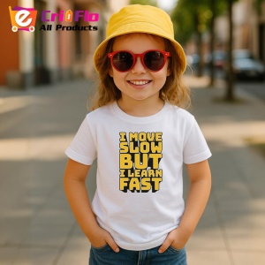 Tricou Citat Motivational Invatare Lenta Progres Rapid, din bumbac 100% , tricou alb pentru Copii | Dama | Barbat - Img 5